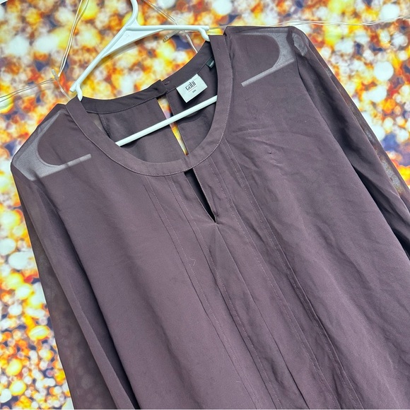 CAbi Tops - Cabi Layered Maroon Long Sleeve Blouse size Small